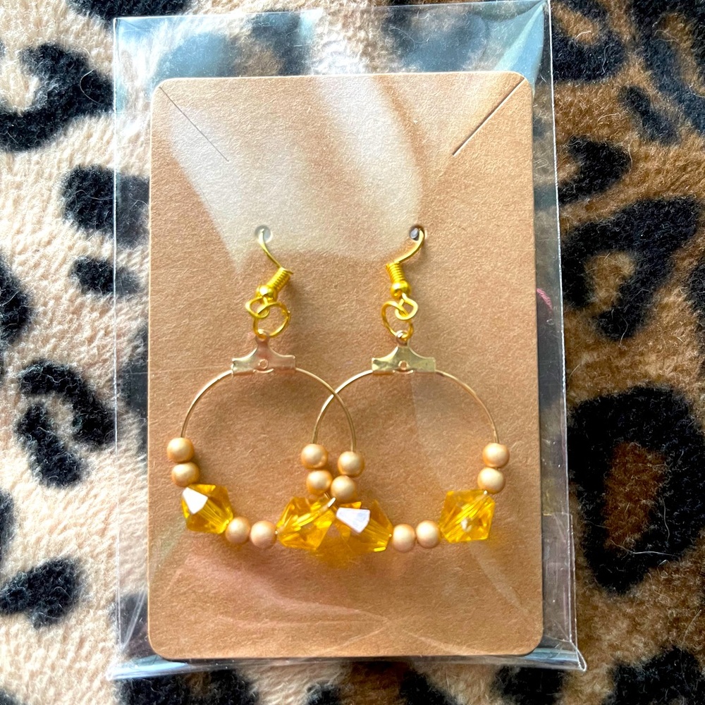 Gold Beaded Earrings